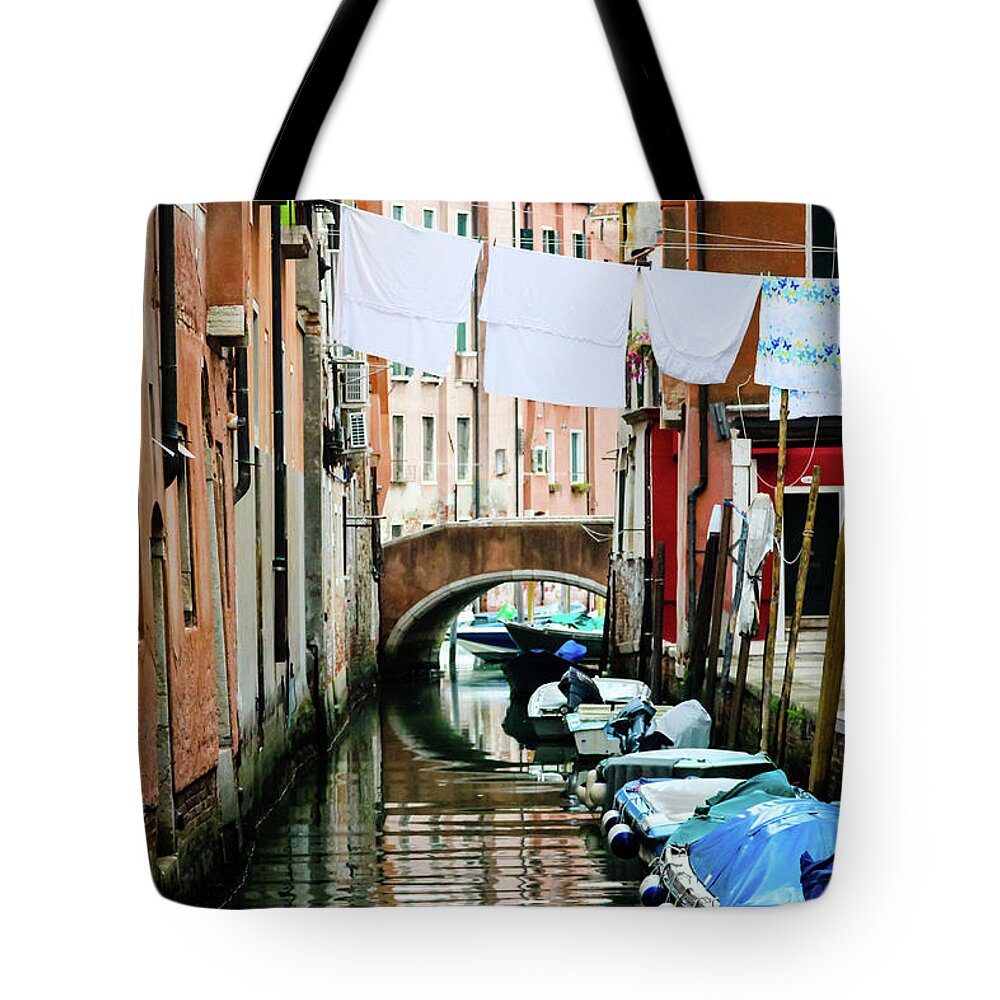 Venice Tote Bag featuring the photograph Clean Laundry, Venice, Italy by Aashish Vaidya