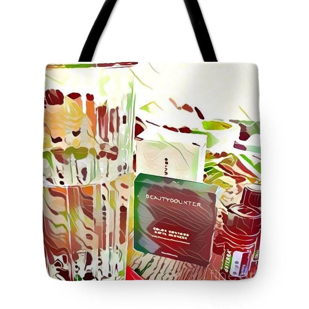Beautycounter Tote Bag featuring the photograph Clean skincare and essential oils by Lisa Debaets