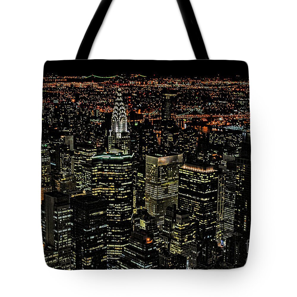 Nyc Night View Tote Bag featuring the digital art Clear Nights of NYC by Syed Muhammad Munir ul Haq