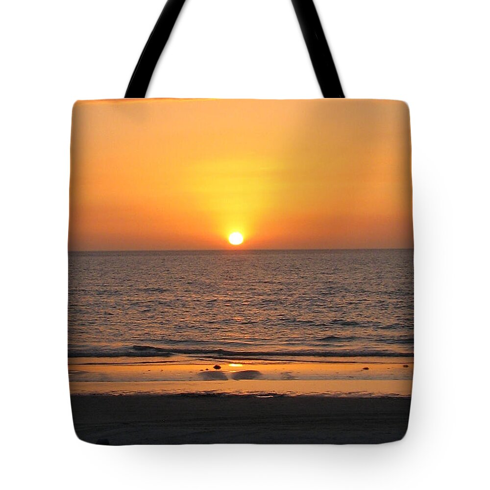 Sunset Tote Bag featuring the painting Clear sunset by Clara Sue Beym