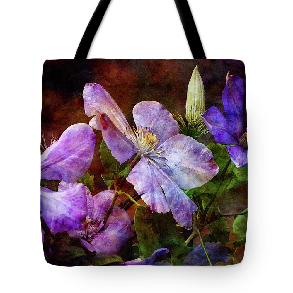 Impressionist Tote Bag featuring the photograph Clematis 1330 IDP_2 by Steven Ward