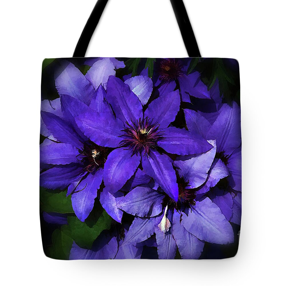 Botanicals Tote Bag featuring the photograph Clematis by Elaine Manley