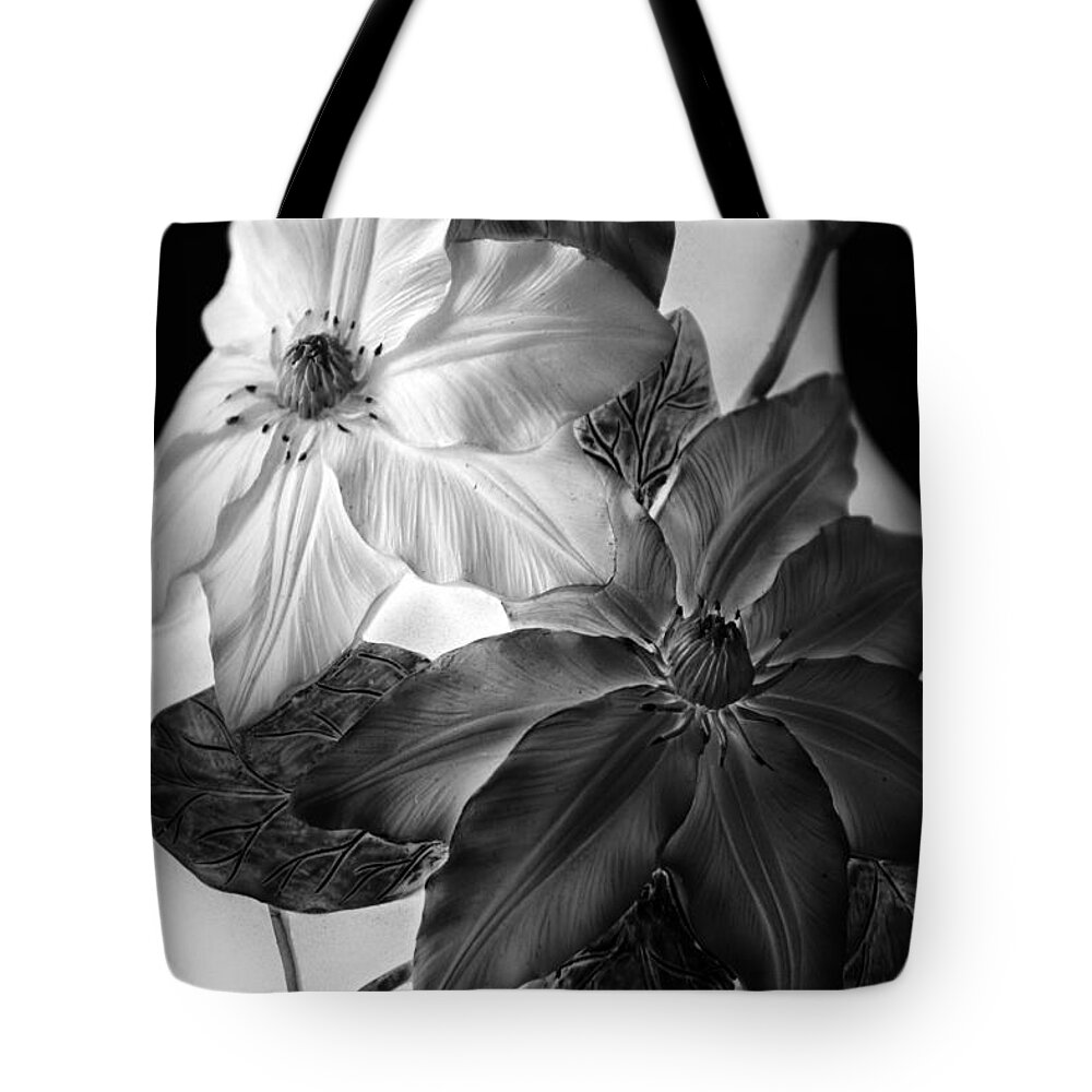 Flowers Tote Bag featuring the photograph Clematis Overlay by Jessica Jenney
