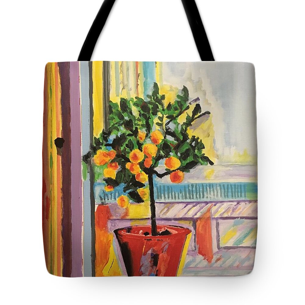 Clementine Tote Bag featuring the painting Clementine by Stan Tenney