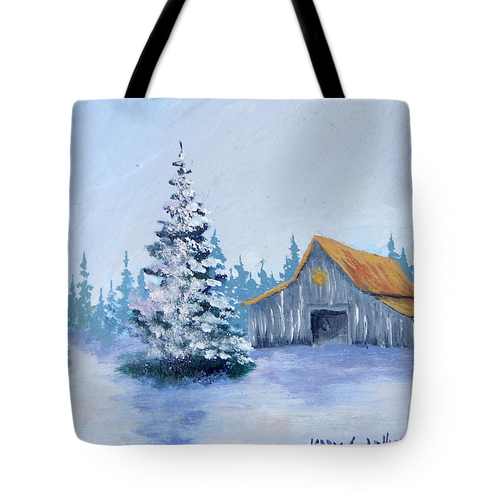 Cold Tote Bag featuring the painting Clemson Winter by Jerry Walker
