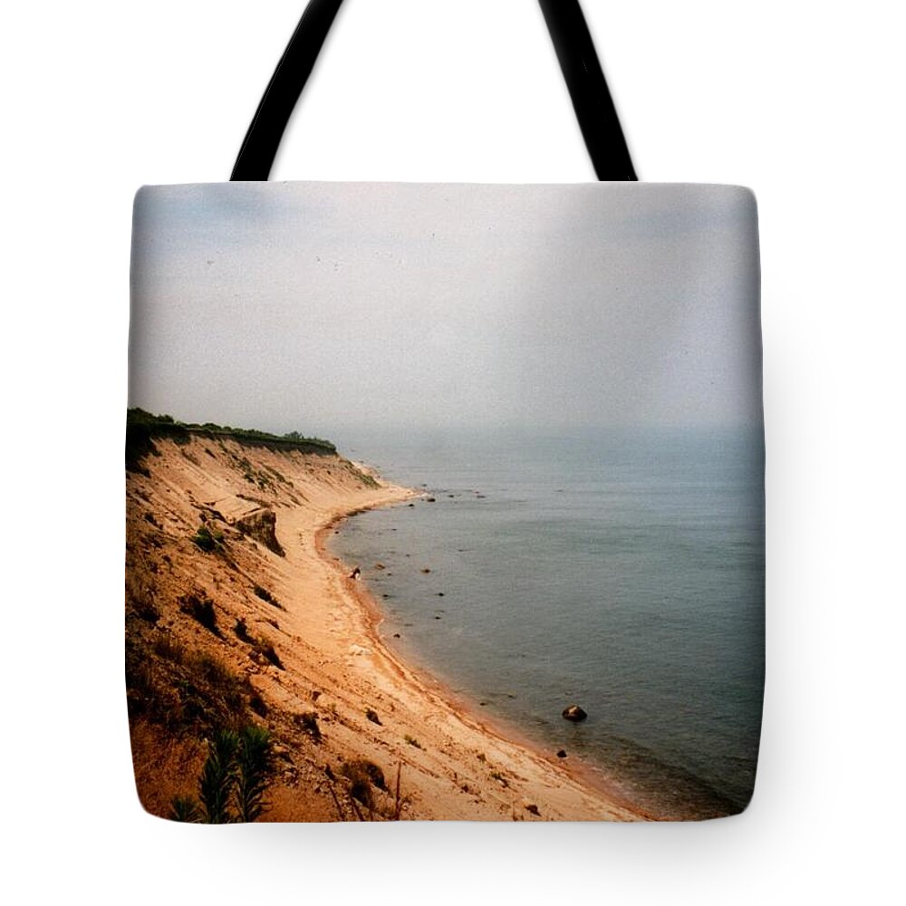 Nature Tote Bag featuring the photograph Cliffs of Block Island by Robert Nickologianis