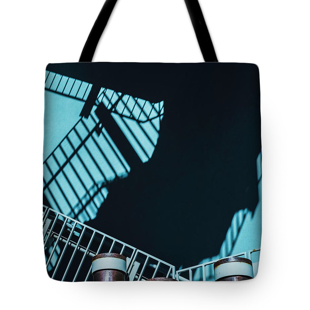 Climbing Tote Bag featuring the photograph Climbing Shadows by Steven Milner