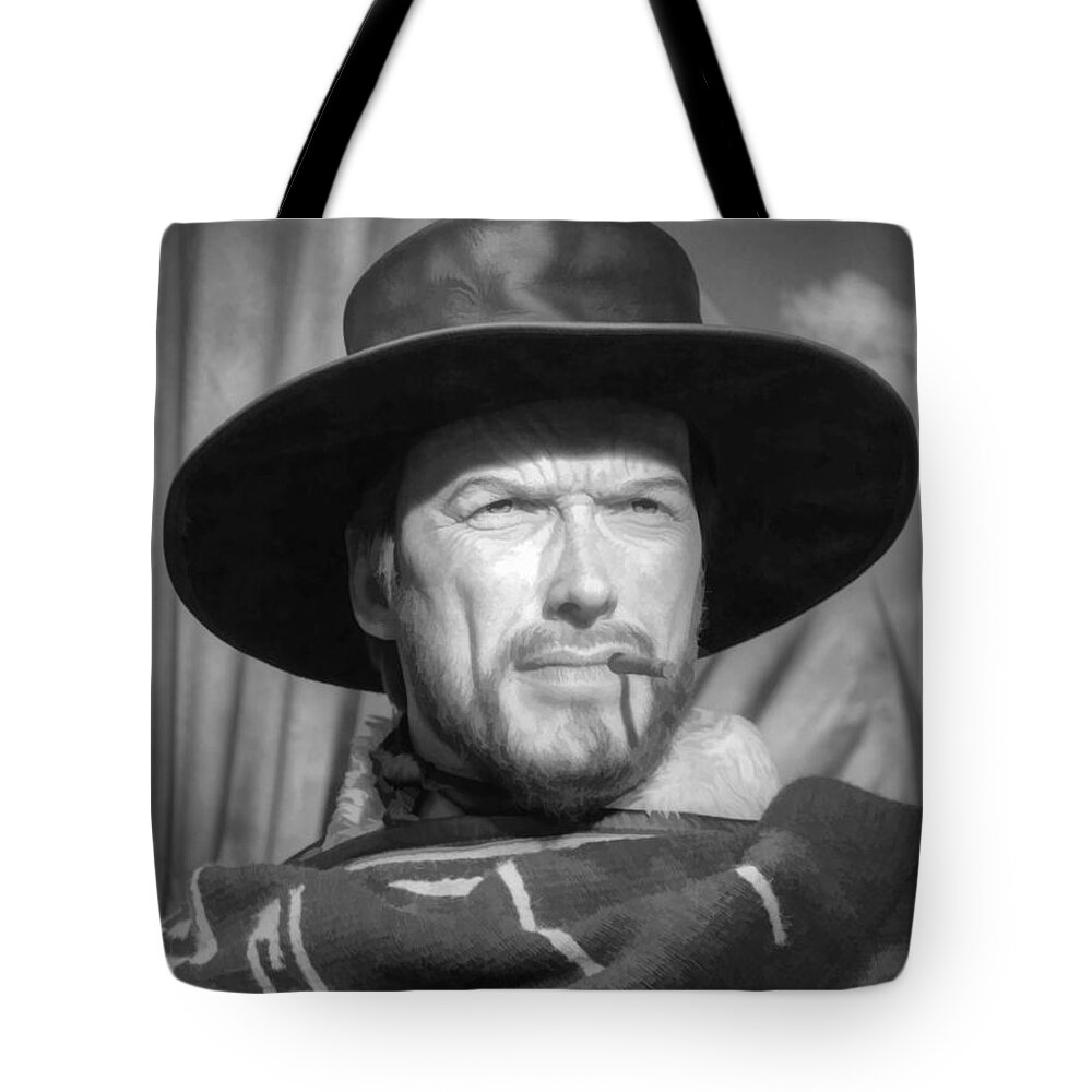 Clint Eastwood Tote Bag featuring the photograph Clint Eastwood by Kathy Baccari