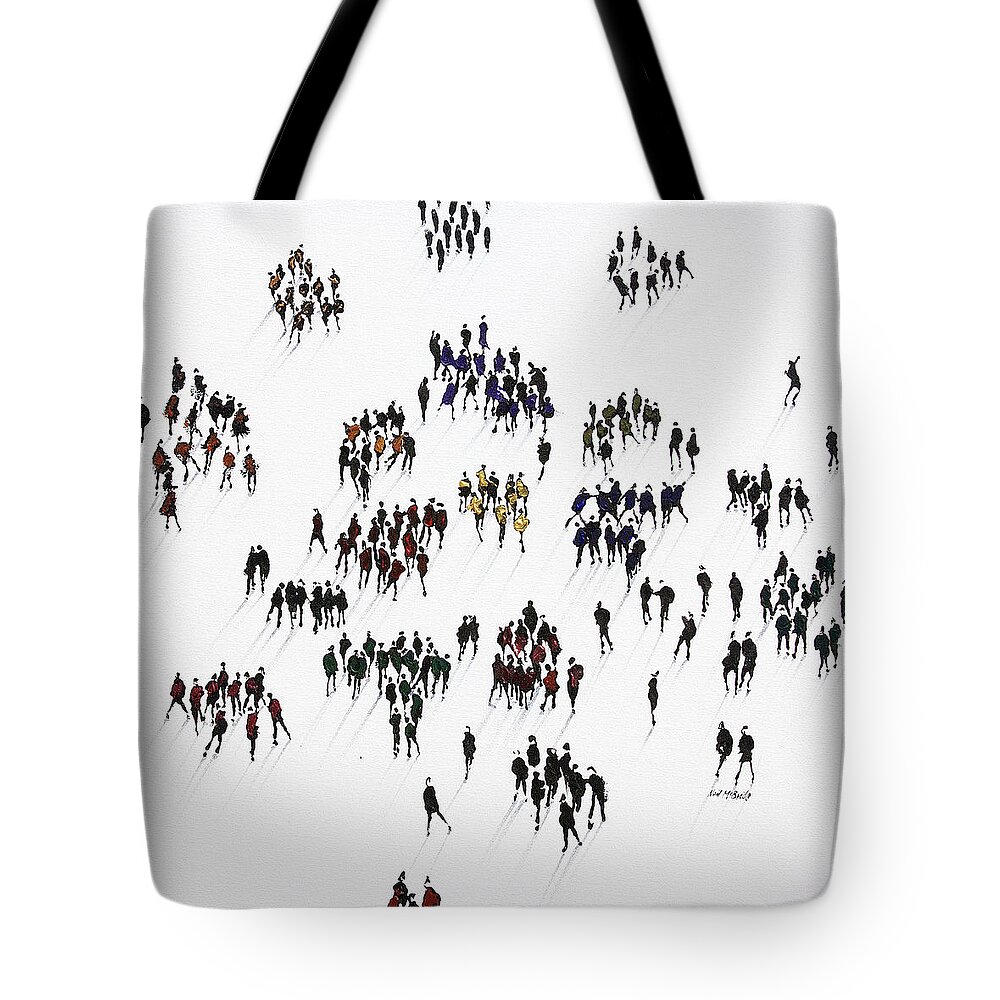 Cliques Tote Bag featuring the painting Cliques by Neil McBride