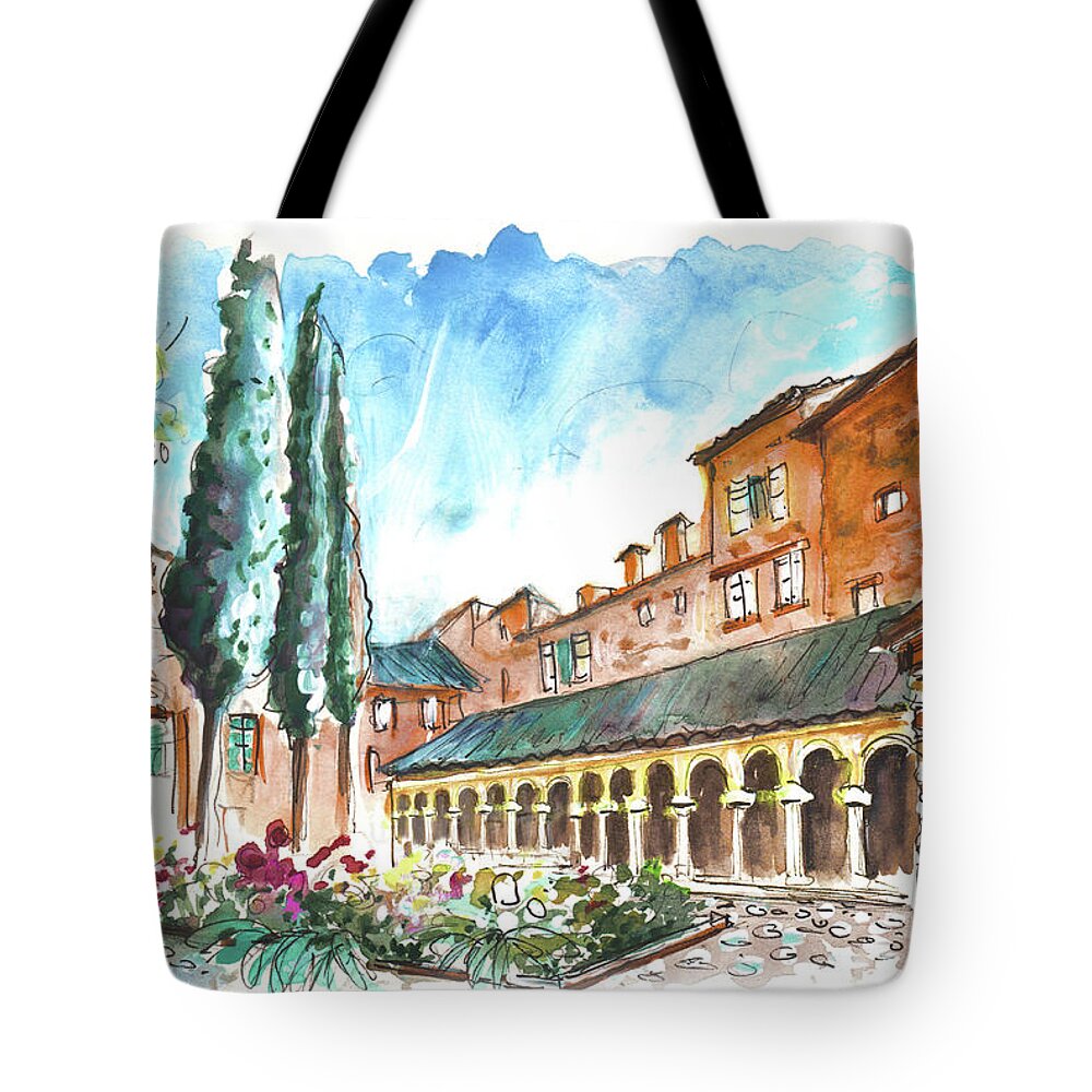 Travel Tote Bag featuring the painting Cloitre Saint Salvy In Albi by Miki De Goodaboom