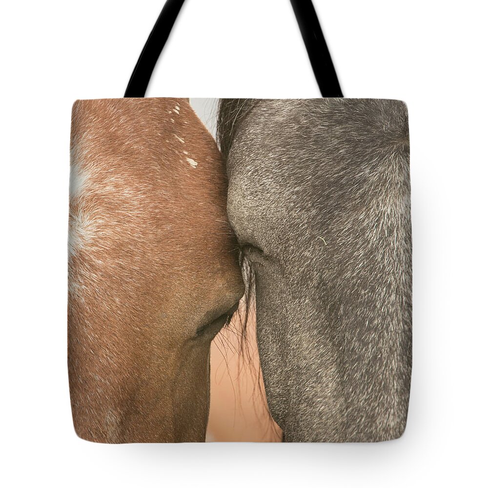 Horse Tote Bag featuring the photograph Close Bonds by Kent Keller