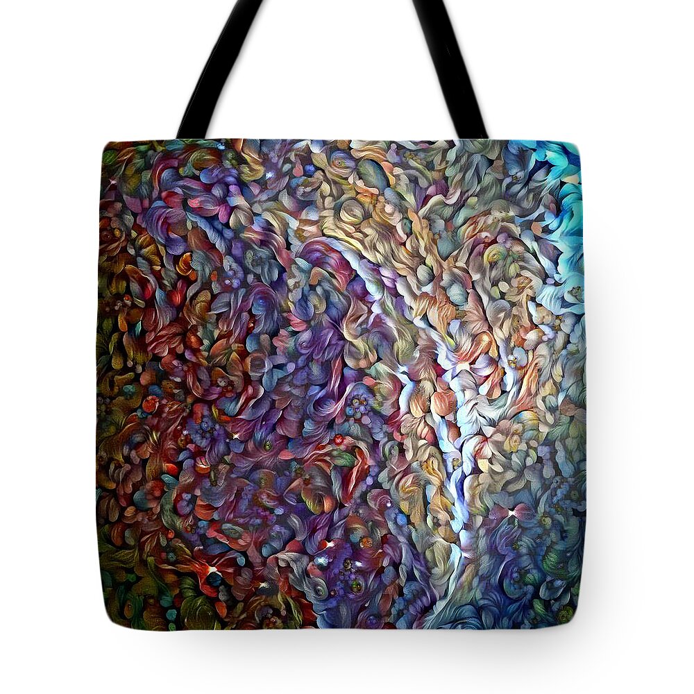 Abstract Tote Bag featuring the digital art Close to the Ocean by Richard Laeton