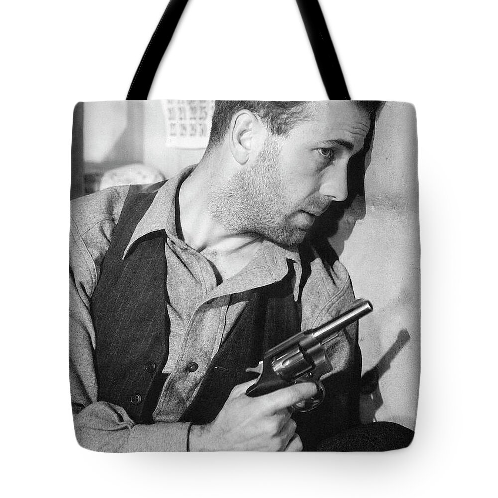 Close-up Up Humphrey Bogart As Duke Mantee With Gun The Petrified Forest 1936 Tote Bag featuring the photograph Close-up up of Humphrey Bogart as Duke Mantee with gun The Petrified Forest 1936 by David Lee Guss