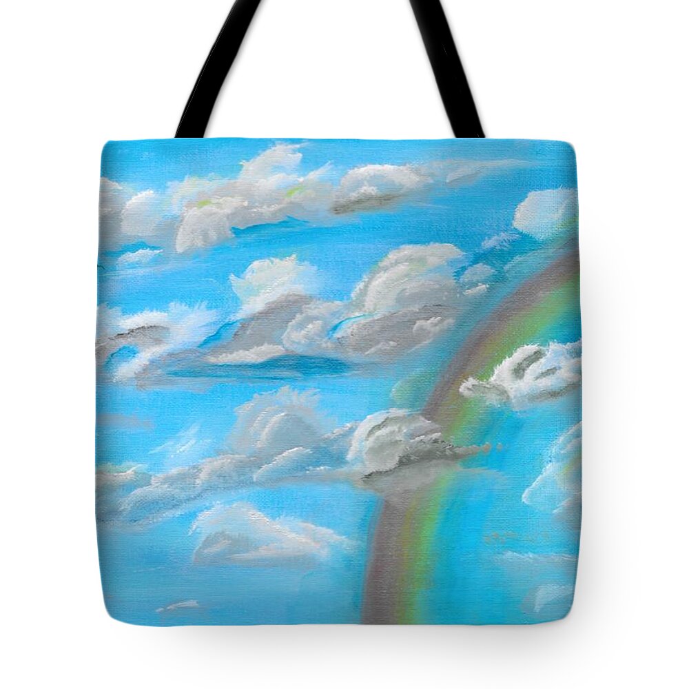 Clouds Tote Bag featuring the painting Cloud Busting by David Bigelow