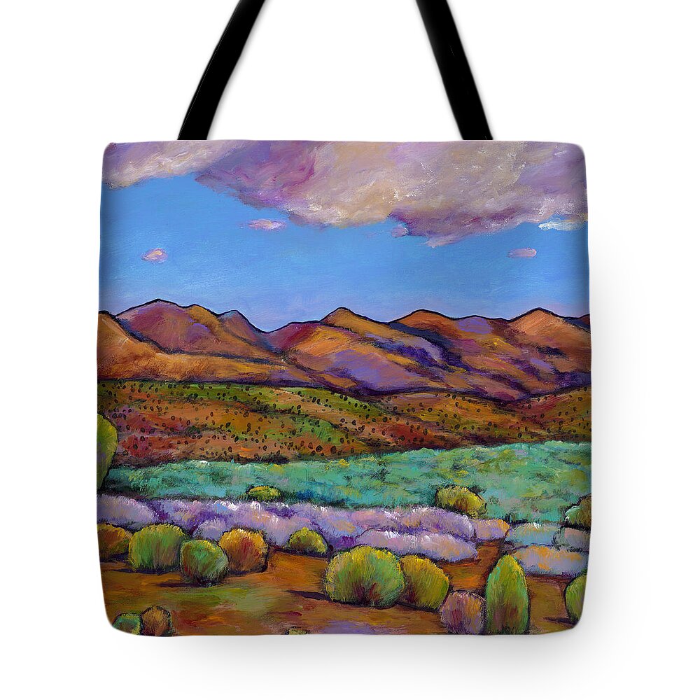 Southwest Landscape Tote Bag featuring the painting Cloud Cover by Johnathan Harris