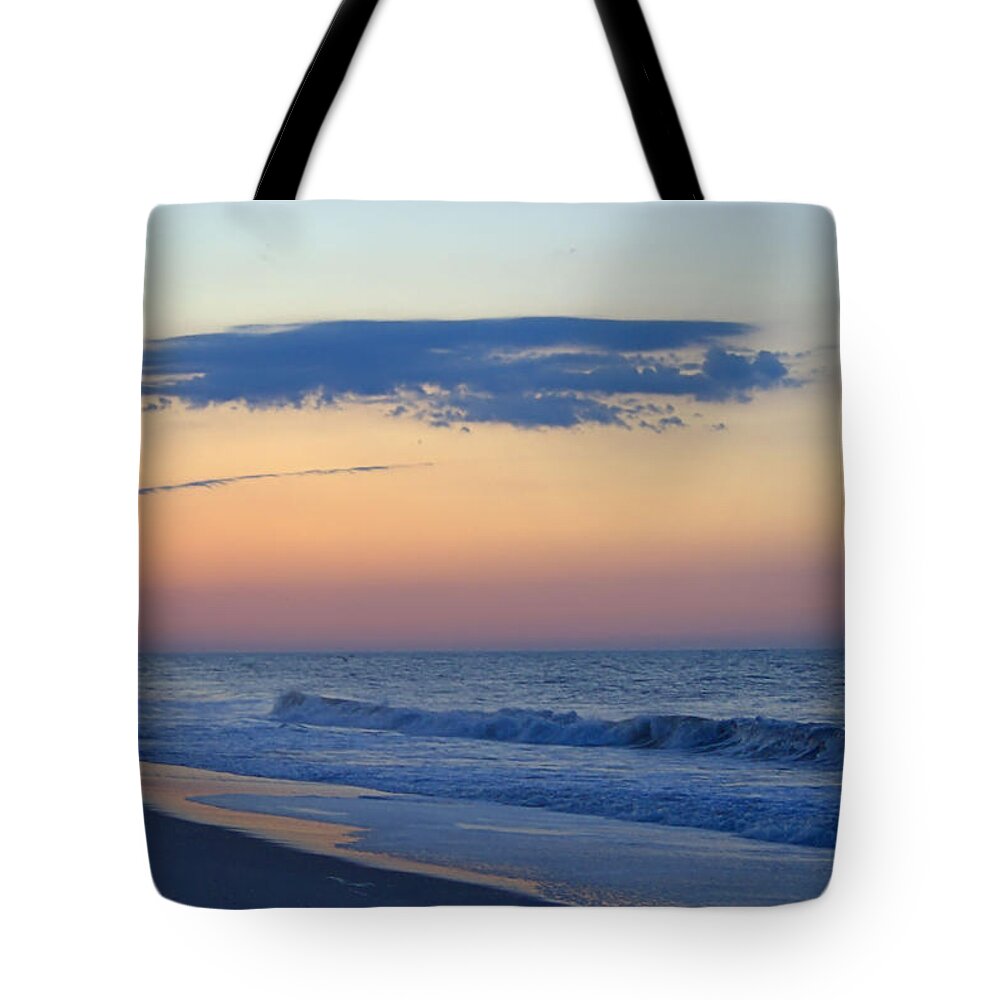 Waves Tote Bag featuring the photograph Clouded Pre Sunrise by Newwwman