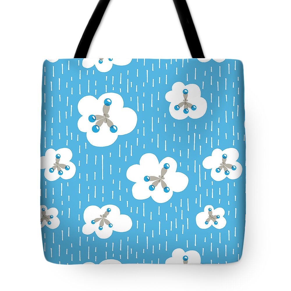 Environment Tote Bag featuring the digital art Clouds And Methane Molecules Pattern by Boriana Giormova
