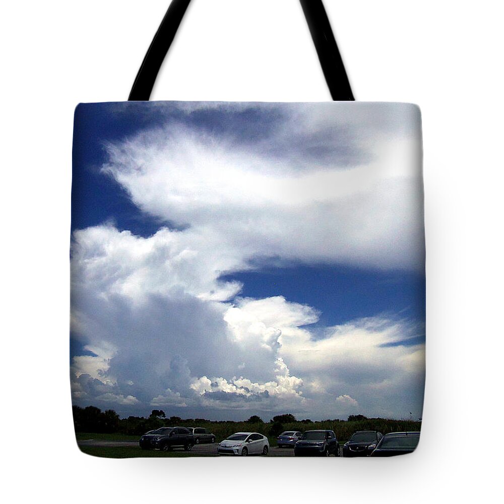 Landscape Tote Bag featuring the photograph Clouds at Honeymoon Island by Christopher Mercer