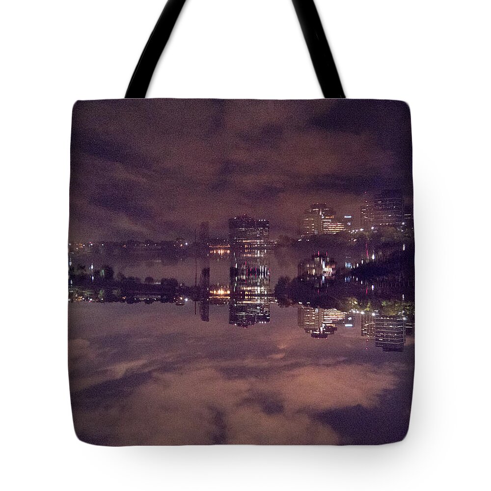 Newark New Jersey Tote Bag featuring the photograph Clouds in the Passaic - Newark NJ by Leon deVose