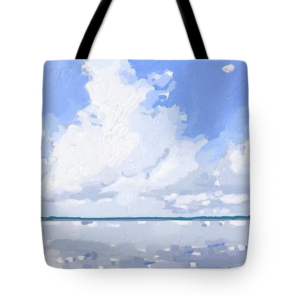 Clouds Tote Bag featuring the painting Clouds over Banana River, Merritt Island, Fl by Melissa Abbott