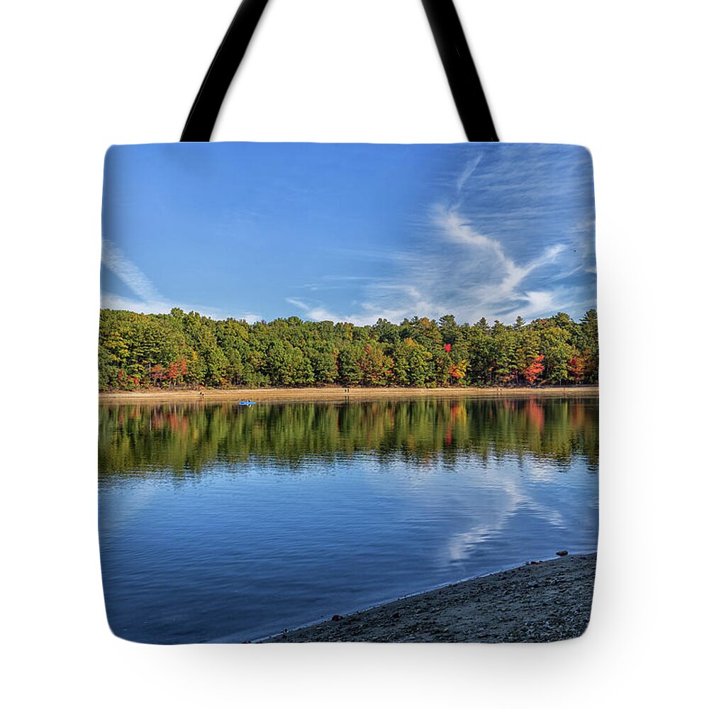 Clouds Over Walden Pond Tote Bag featuring the photograph Clouds over Walden Pond by Brian MacLean