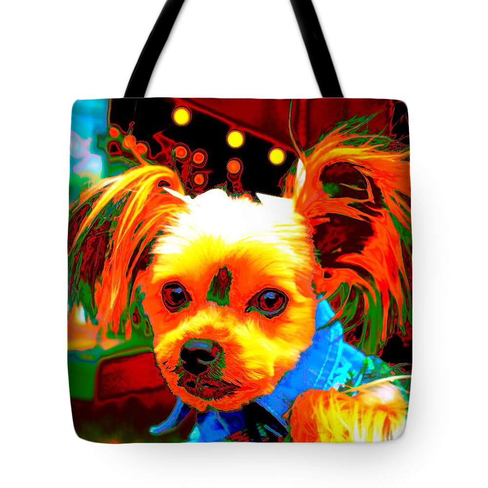 Clown Tote Bag featuring the photograph Clown Dog by Larry Beat