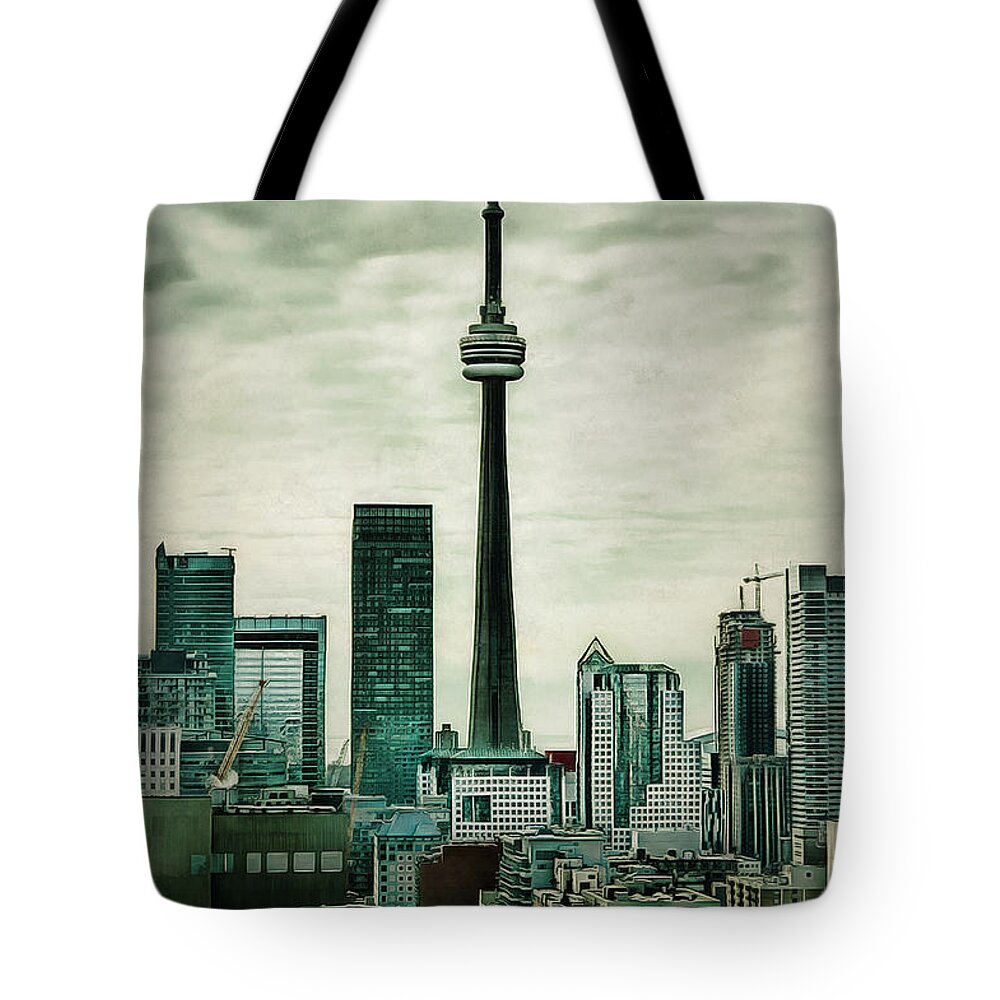 Toronto Tote Bag featuring the digital art CN Tower by JGracey Stinson
