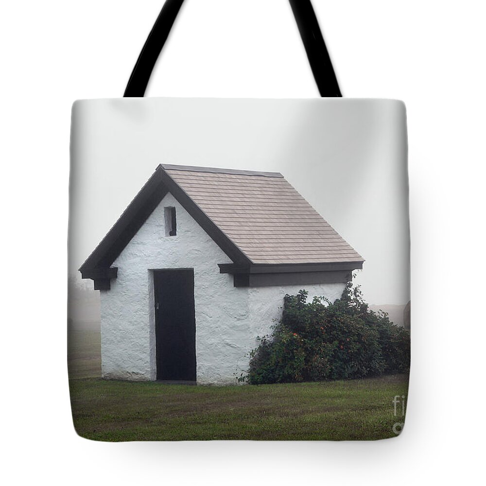 Fog Tote Bag featuring the digital art Coal Shed by Dianne Morgado