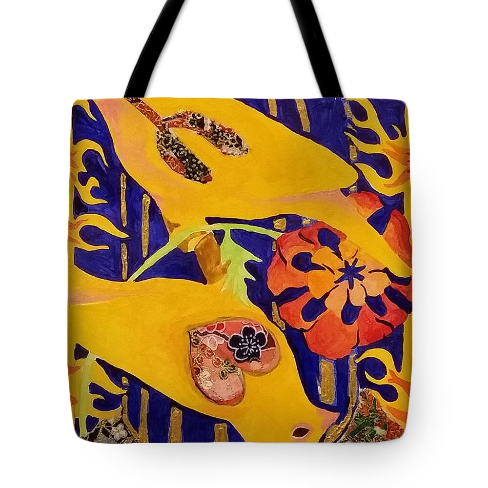 Predictor Tote Bag featuring the mixed media Coalmine Canary by Corey Habbas