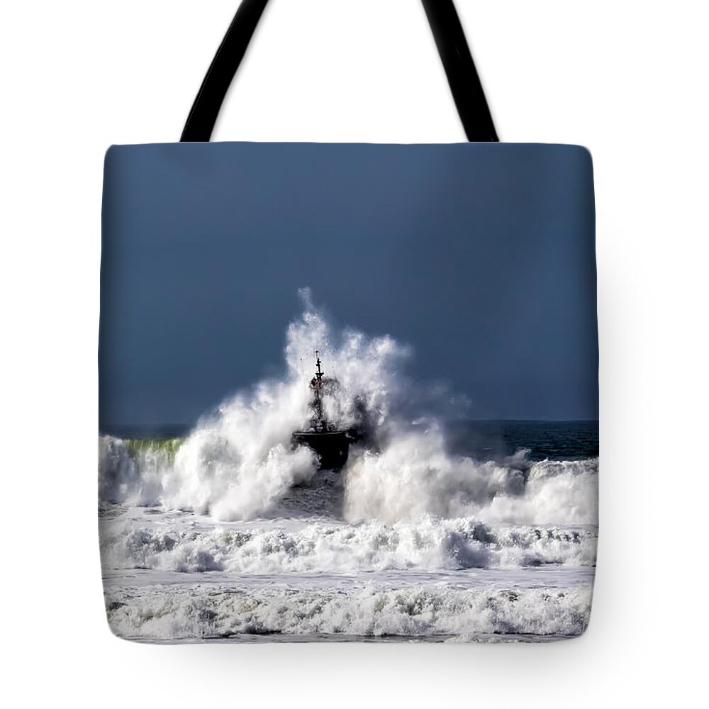 Coast Guard Surf Boat 2 Tote Bag featuring the photograph Coast Guard Surf Boat 2 by Mitch Shindelbower