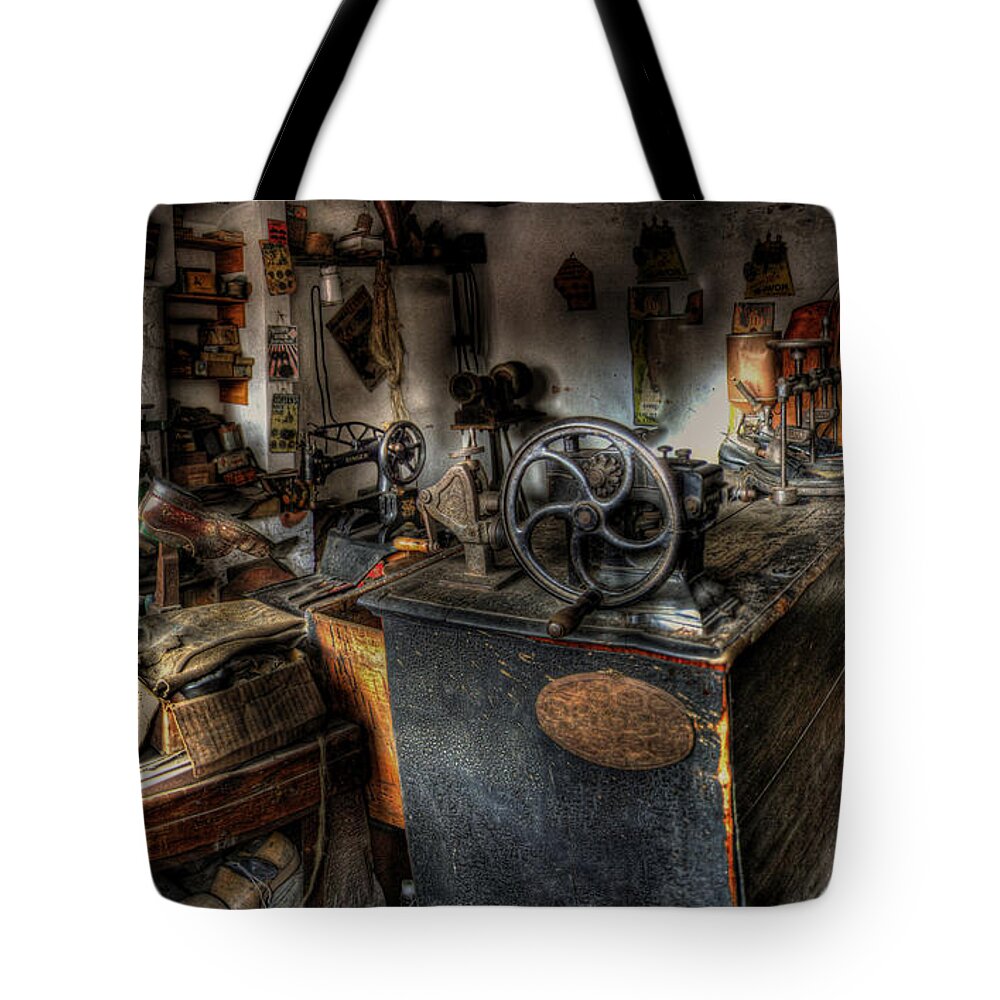 Art Tote Bag featuring the photograph Cobbler's Shop by Yhun Suarez