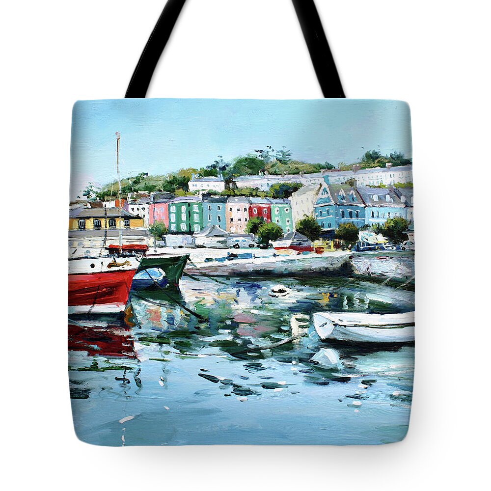 Cobh Tote Bag featuring the painting Cobh Harbour County Cork by Conor McGuire