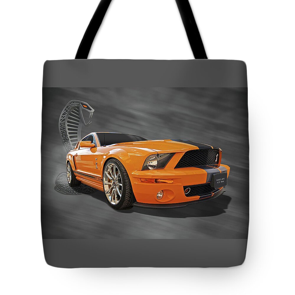Shelby Mustang Tote Bag featuring the photograph Cobra Power - Shelby GT500 Mustang by Gill Billington