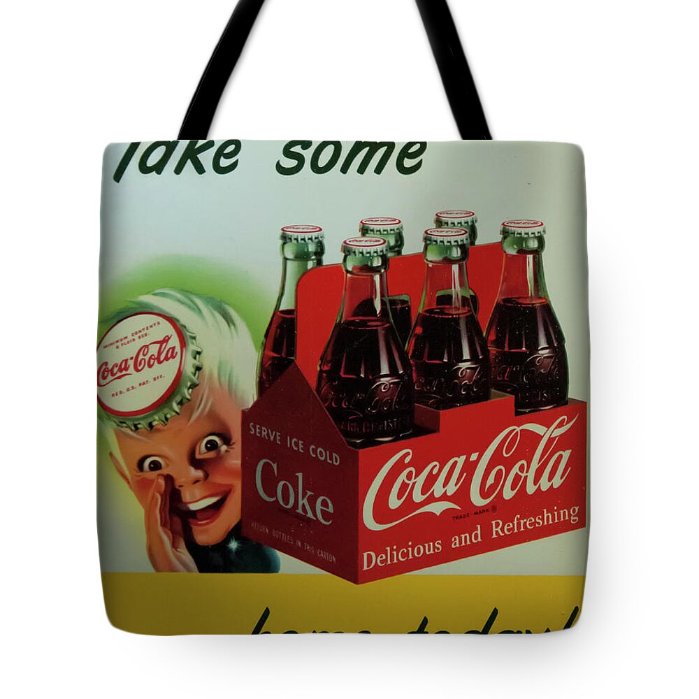 Coca Cola Tote Bag featuring the photograph Coca Cola antique sign by Flees Photos