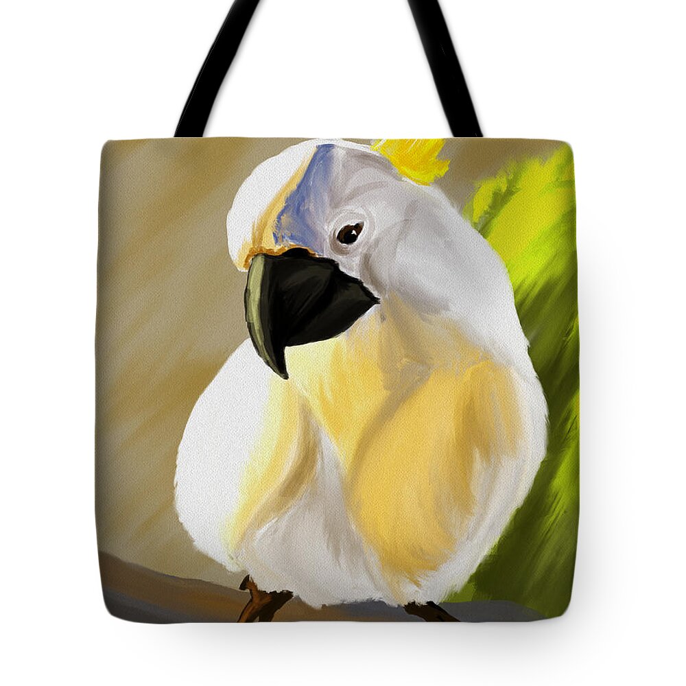 Birds Tote Bag featuring the digital art Cockatoo by Michael Kallstrom