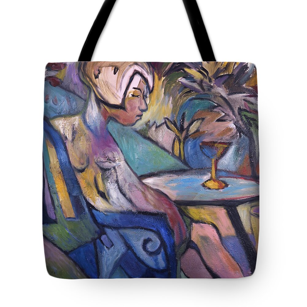 Cocktail Tote Bag featuring the painting Cocktail by Mykul Anjelo