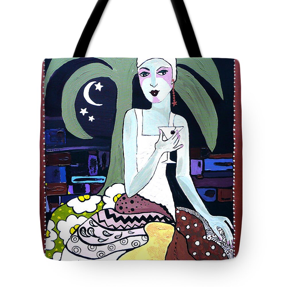Acrylic Tote Bag featuring the painting Cocktails and Laughter by Marilyn Brooks