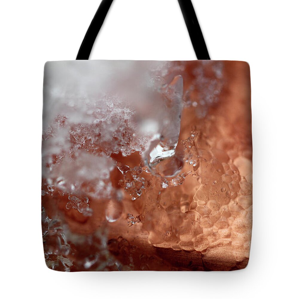 Abstract Tote Bag featuring the photograph Cold Copper by Karen Adams