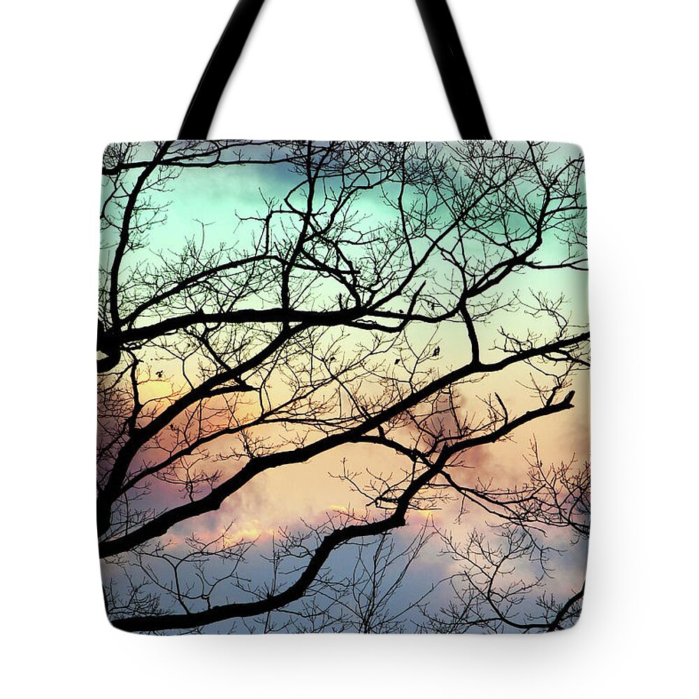 Abstract Tree Tote Bag featuring the mixed media Cold Hearted Bliss by Christina Rollo