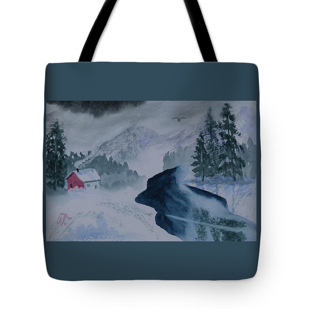 Cold Stream Tote Bag featuring the painting Cold Stream by Warren Thompson