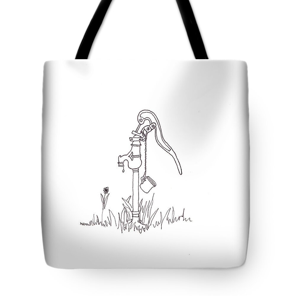 Stonefileld Tote Bag featuring the drawing Cold Water by Mary Ellen Mueller Legault