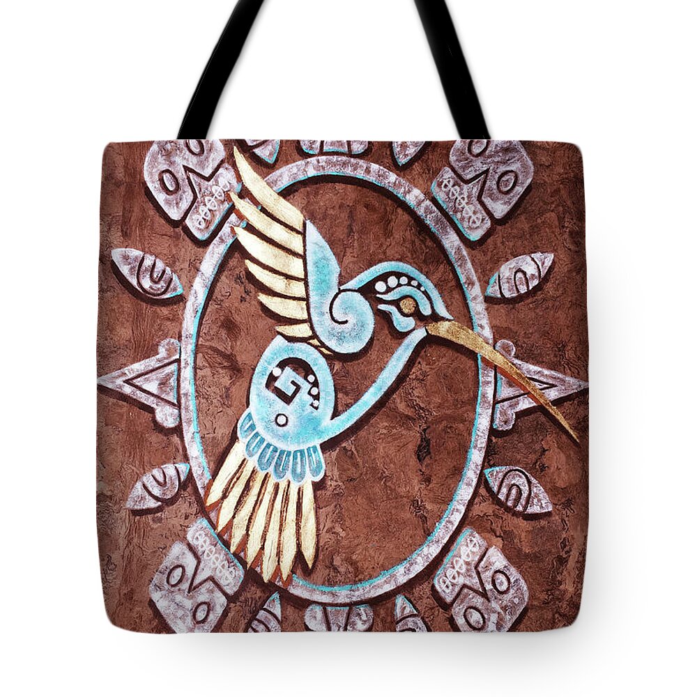 Colibri Tote Bag featuring the painting M A Y A N  . C O L I B R I by J U A N - O A X A C A