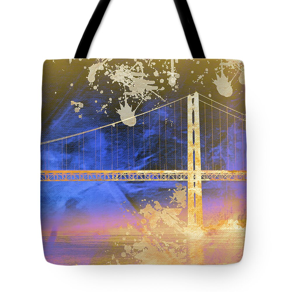 Blue Tote Bag featuring the mixed media Collage 6 by Priscilla Huber