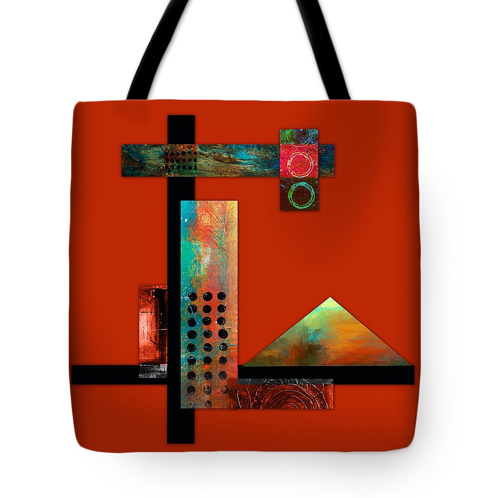 Abstract Art Tote Bag featuring the mixed media Collage Abstract 1 by Patricia Lintner