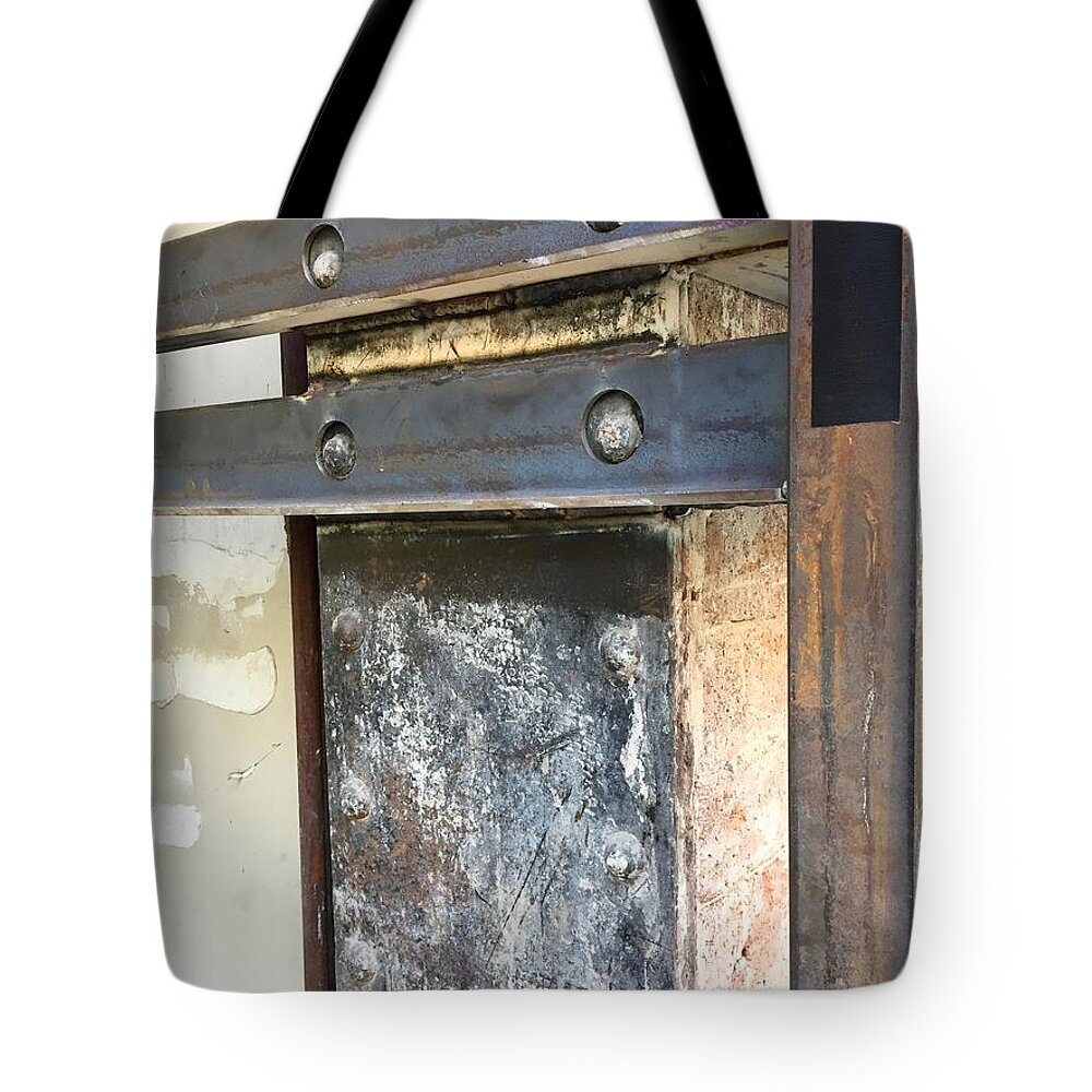 Angle Iron Rough Exposed Interior Tote Bag featuring the photograph Collage Series 1-8 by J Doyne Miller
