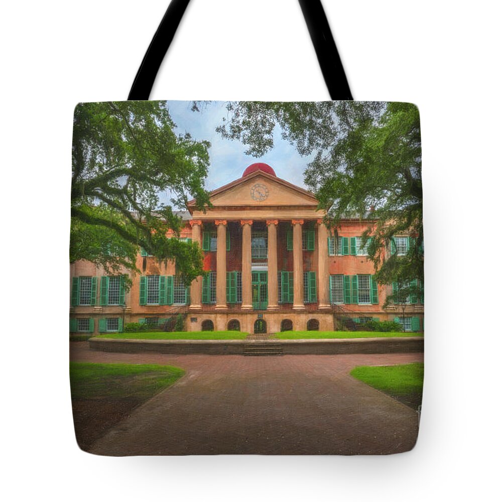 College Of Charleston Tote Bag featuring the photograph College of Charleston Main Academic Building by Dale Powell