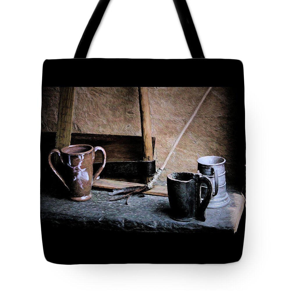 Colonial Tote Bag featuring the digital art Colonial Life 1 by Barry Wills