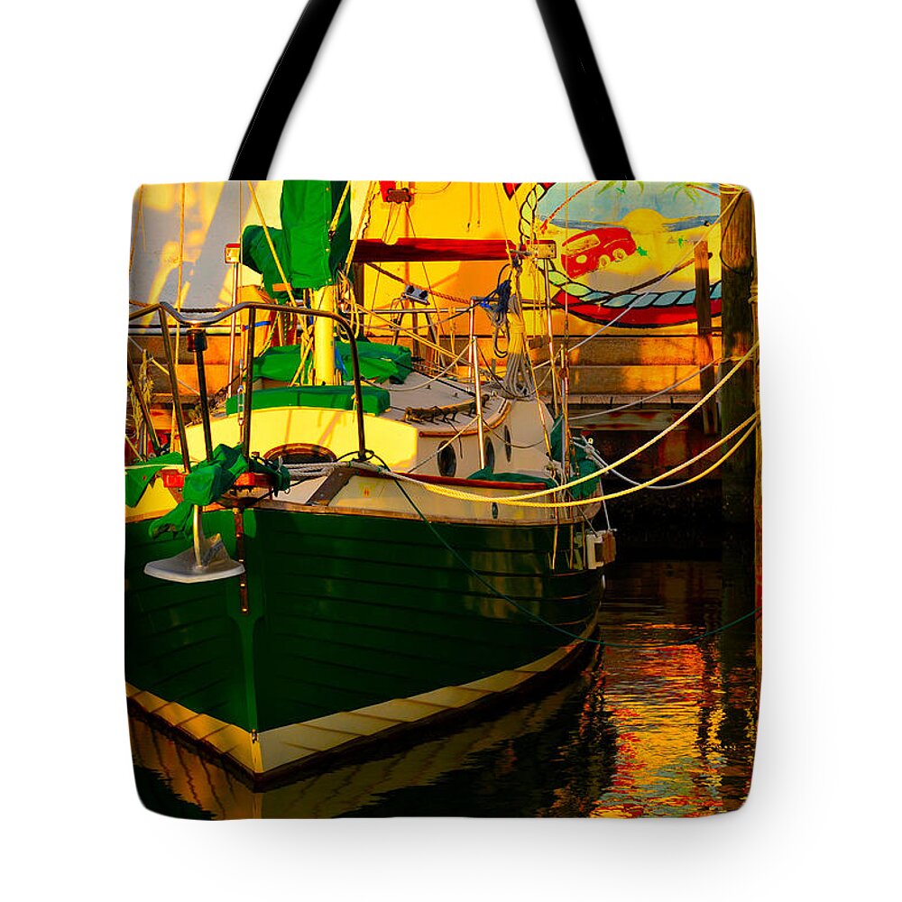 Sail Boat Tote Bag featuring the photograph Color Block by Alison Belsan Horton