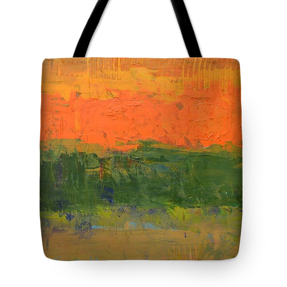 Abstract Tote Bag featuring the painting Color Collage Four by Michelle Calkins