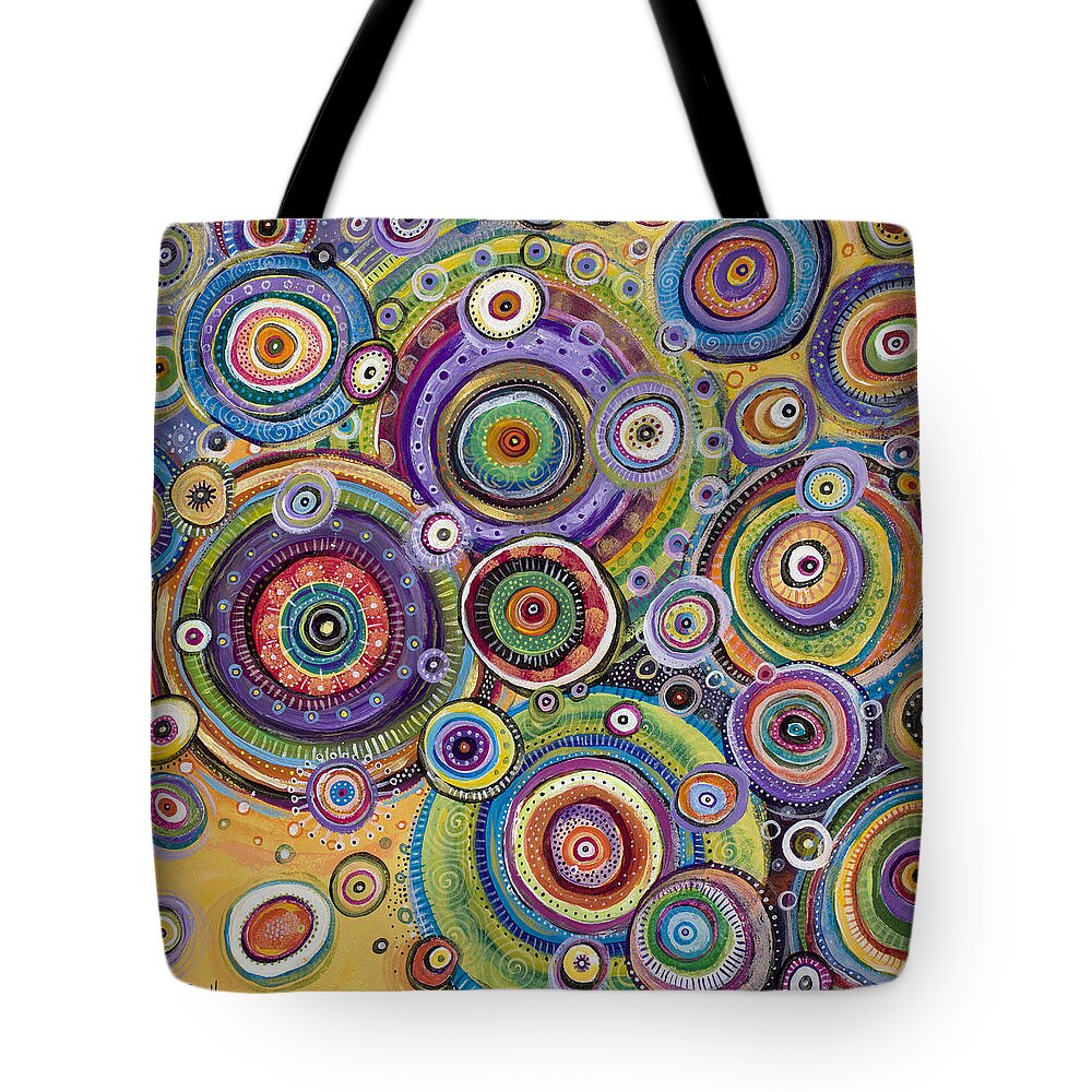 Contemporary Tote Bag featuring the painting Color Me Happy by Tanielle Childers